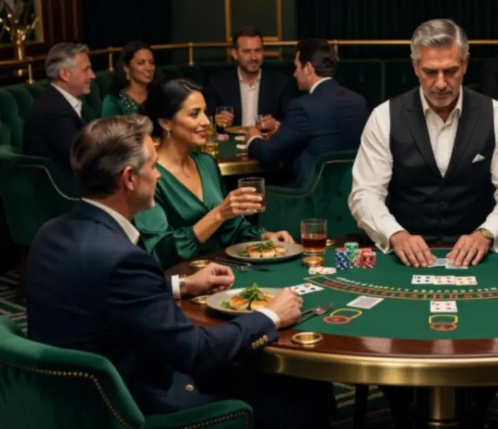 Blackjack table with cards and chips in the Dewesoft Hungary Korlátolt Felelősségű Társaság lounge