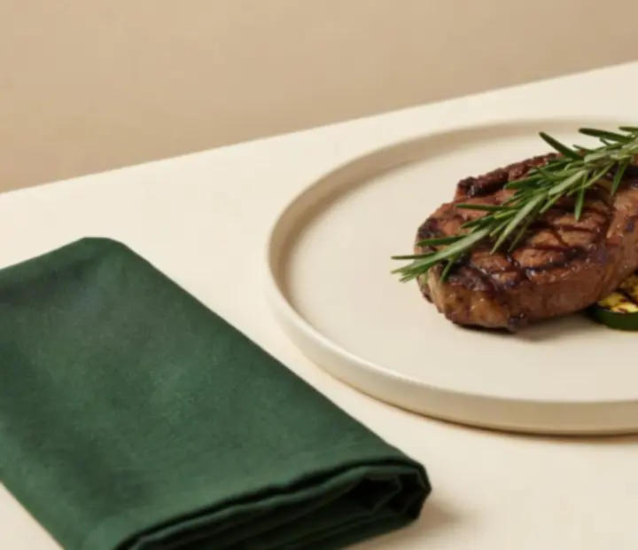 Chargrilled steak plated with seasonal sides at Dewesoft Hungary Korlátolt Felelősségű Társaság