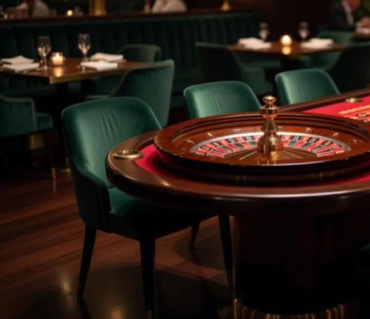 Roulette wheel at Dewesoft Hungary Korlátolt Felelősségű Társaság set within a warm, modern dining lounge
